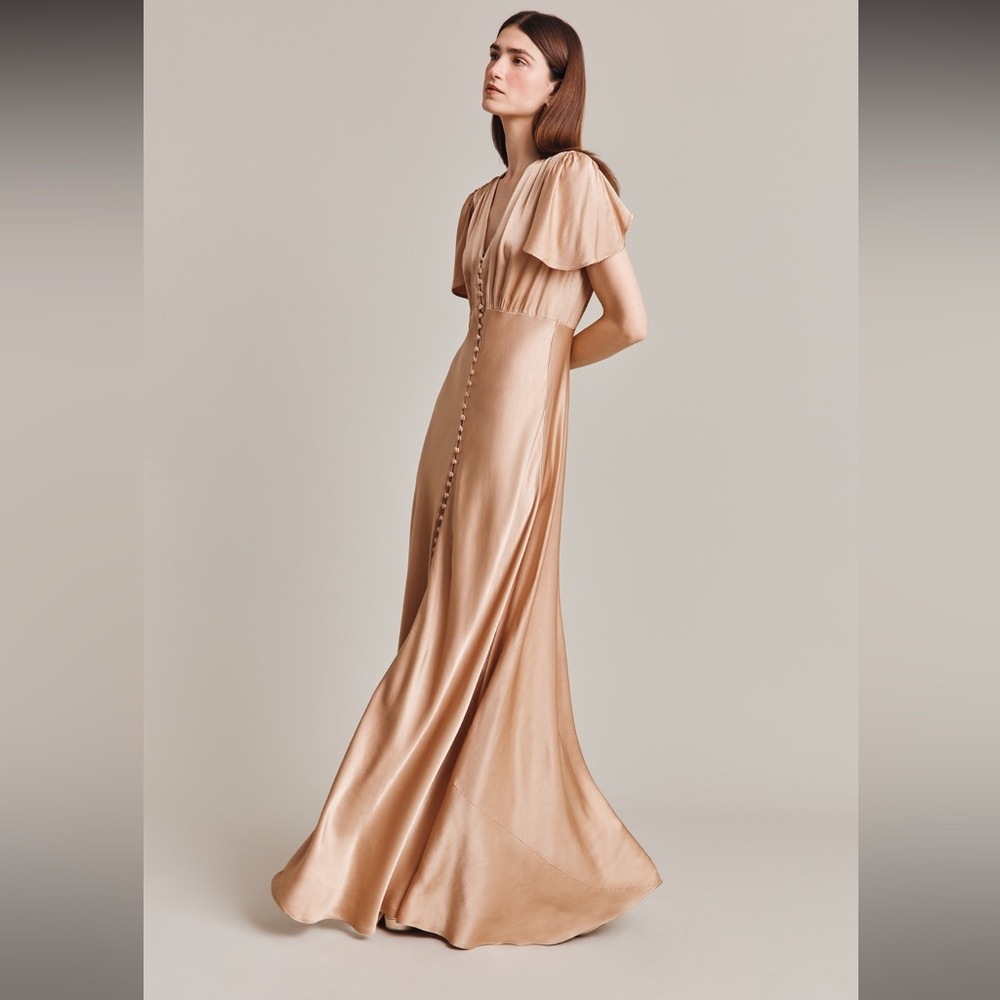Ghost London dress - size L (Dark Nude )